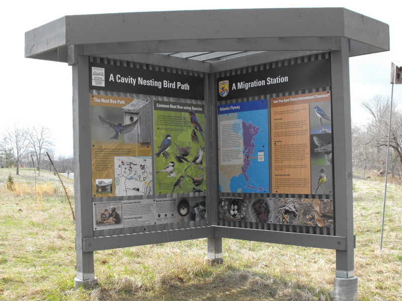 front of kiosk